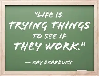 Life is trying things to see if they work. ...
